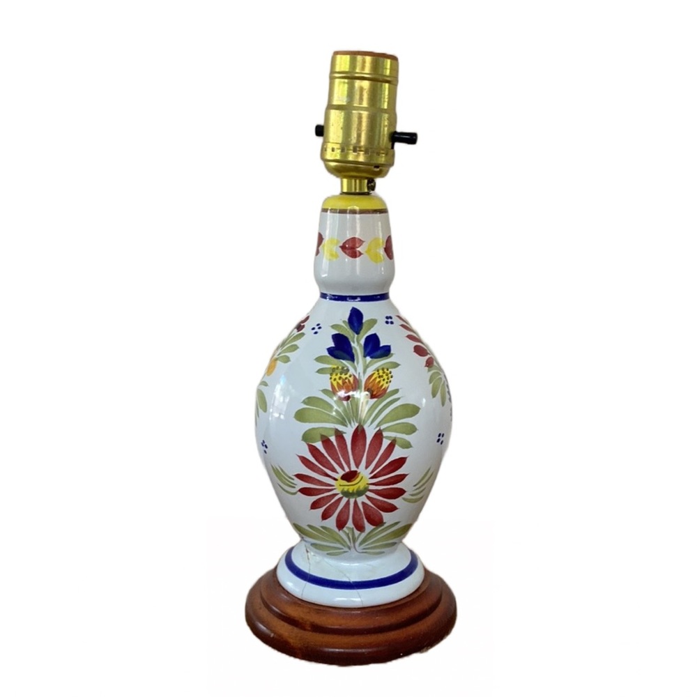 HB Quimper Faince Ceramic Lamp